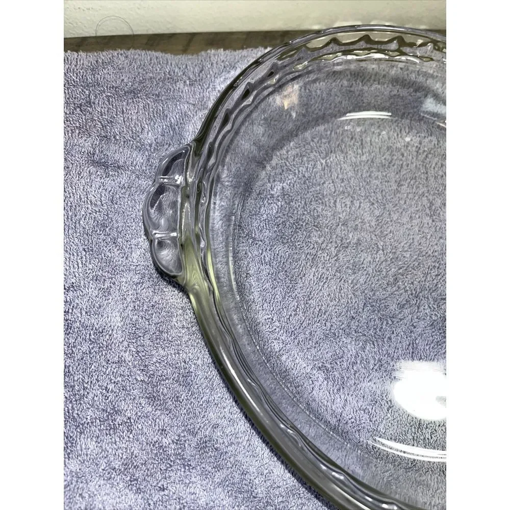 Pyrex Clear Glass Pie Plate Baking Deep Dish Pan - 9.5 Inch ‎ Scalloped #229